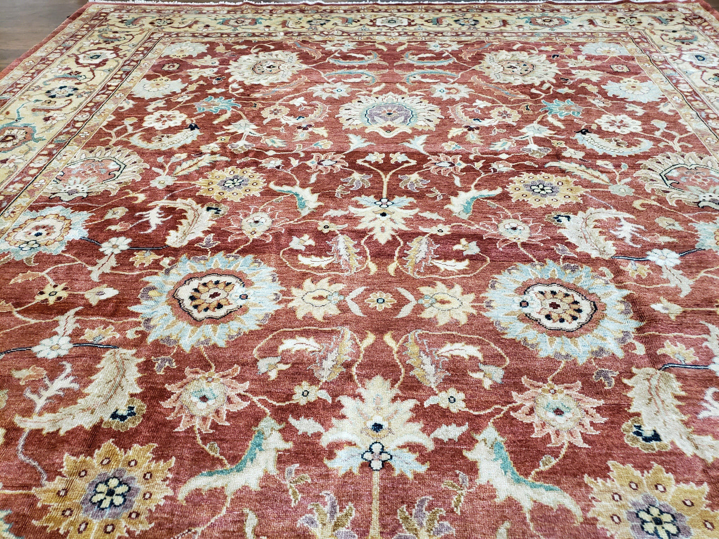 Safavieh Wool Hand Knotted 10x14 Egyptian Mahal Rug Auburn Red Gold