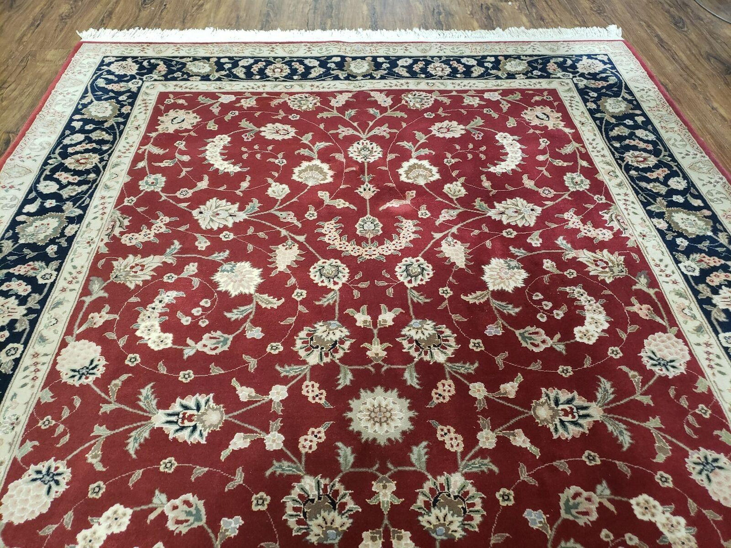 Vintage Oriental Floral Handmade Wool Rug 6x9 Red Vegetable Dyes