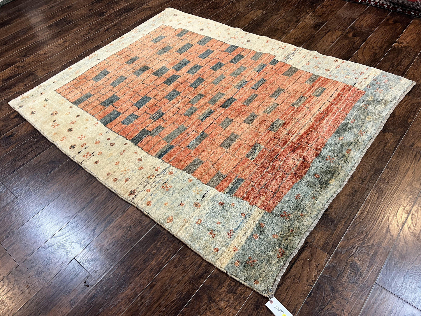 Persian Gabbeh Rug 6x8 Ft Handwoven Wool Tribal Area Rug For Home Decor