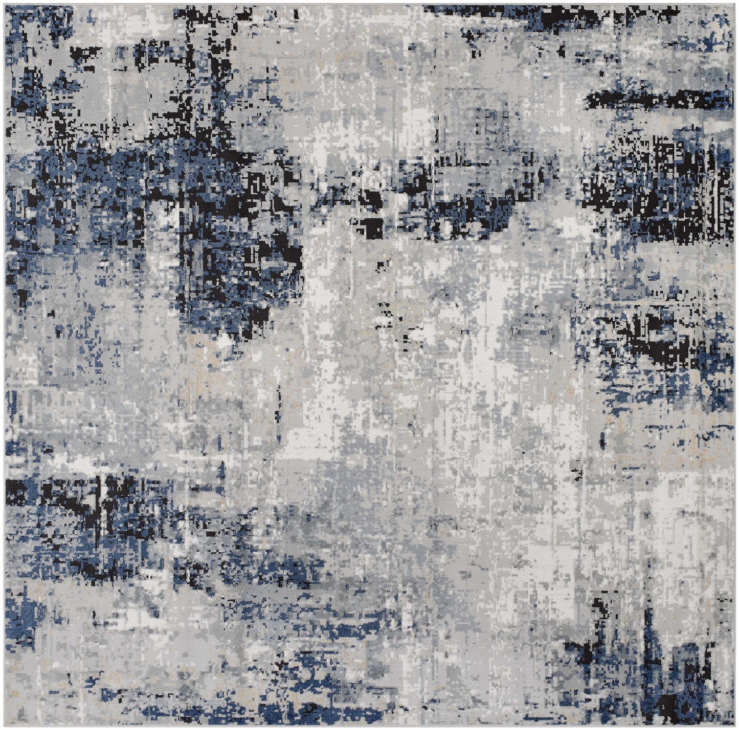 Blue Abstract Area Rug - Modern Stylish Design for Interiors