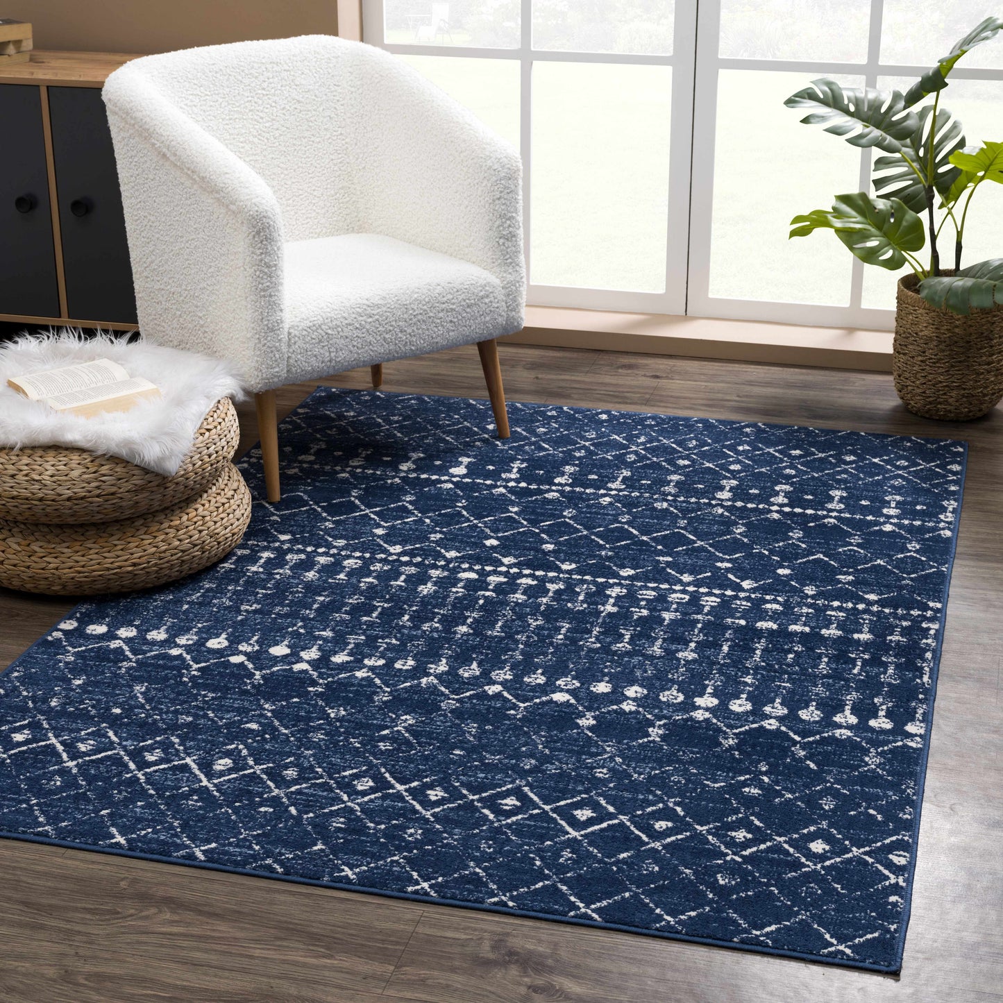 Tigrican Navy Area Rug - Elegant Modern Home Décor Rug