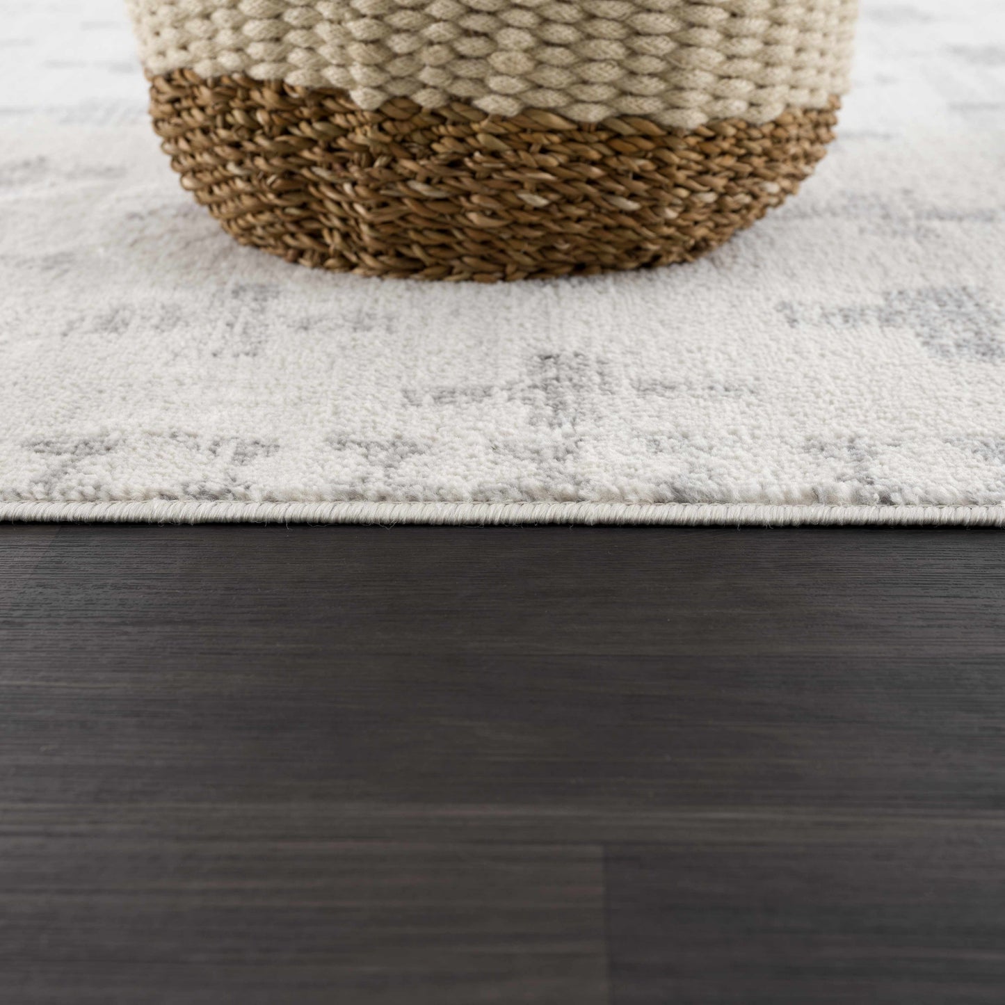 Modern Ivory Gray Area Rug - Swiss Cross Tigris Design for Stylish Interiors