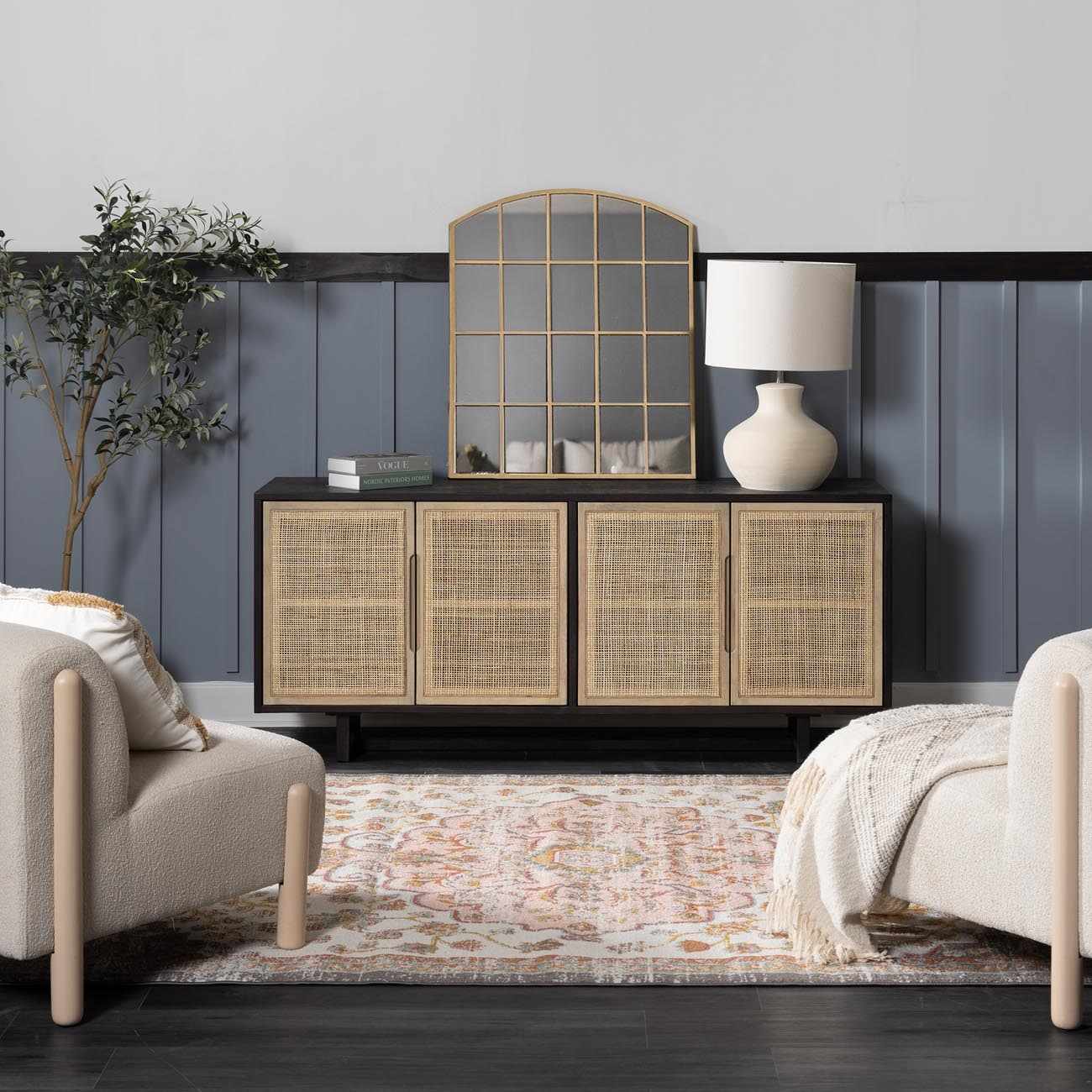 Floral Medallion Area Rug - Elegant Living Room Bedroom Decor