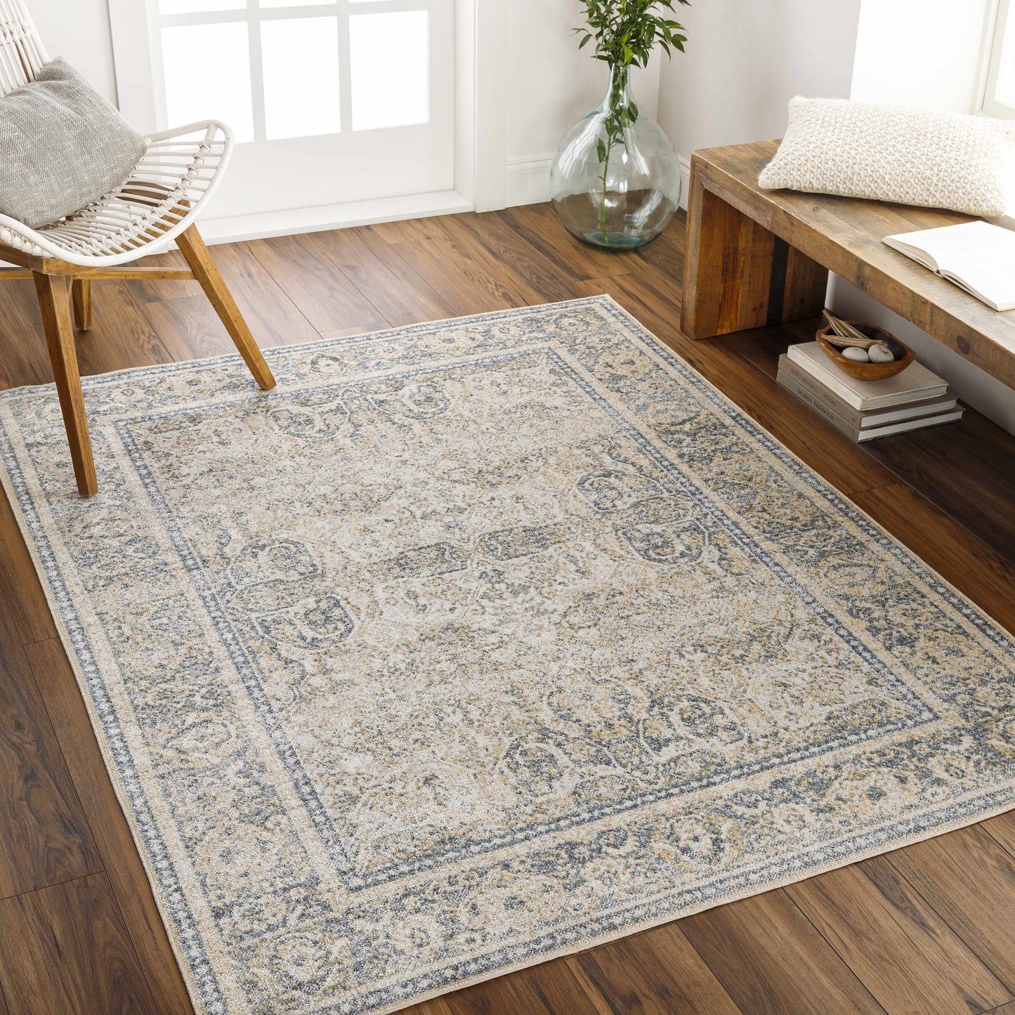 Washable Flat Pile Area Rug - Soft Durable Stylish Rug for Any Room