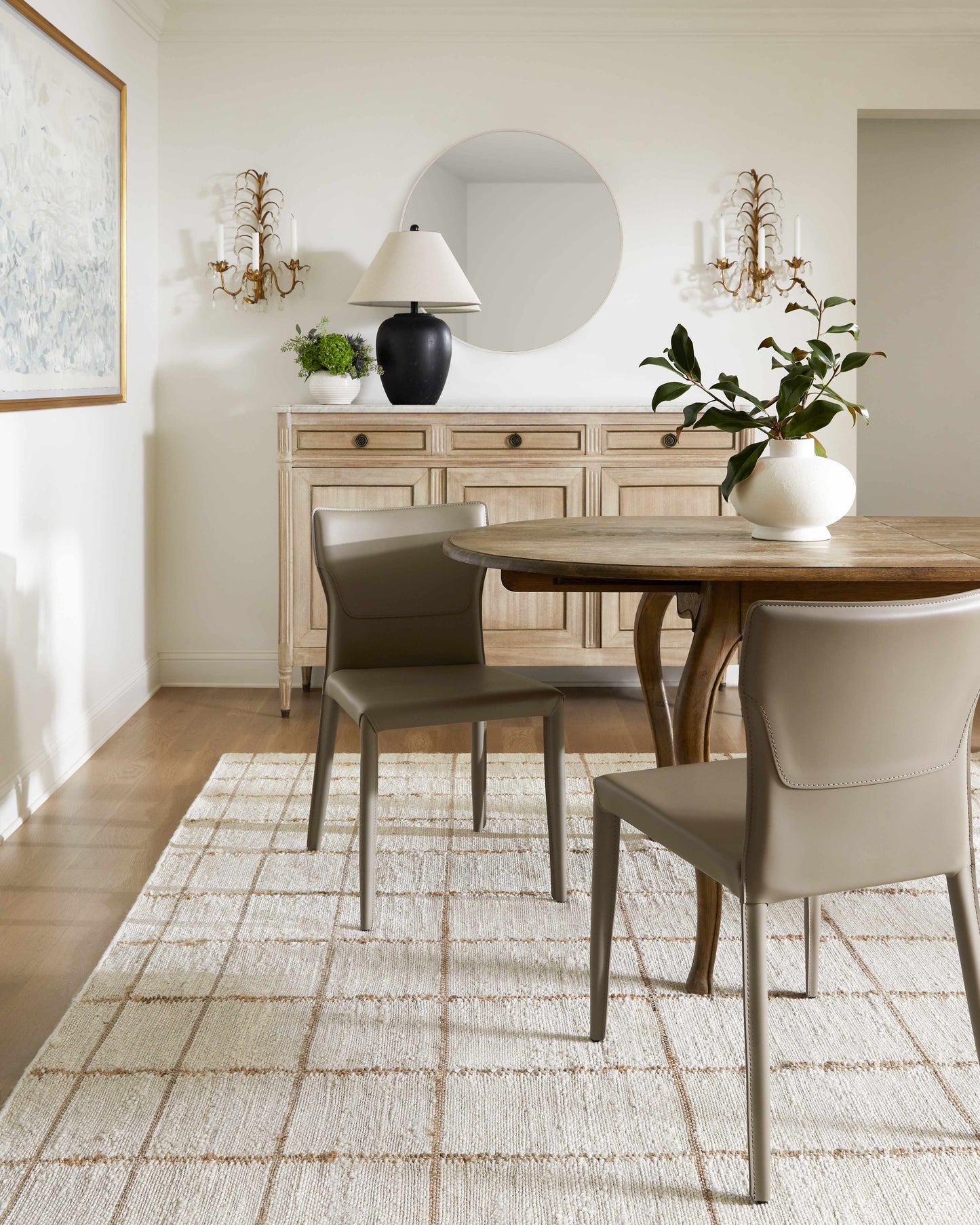 Checkered Jute Area Rug - Eco-Friendly Stylish Floor Decor