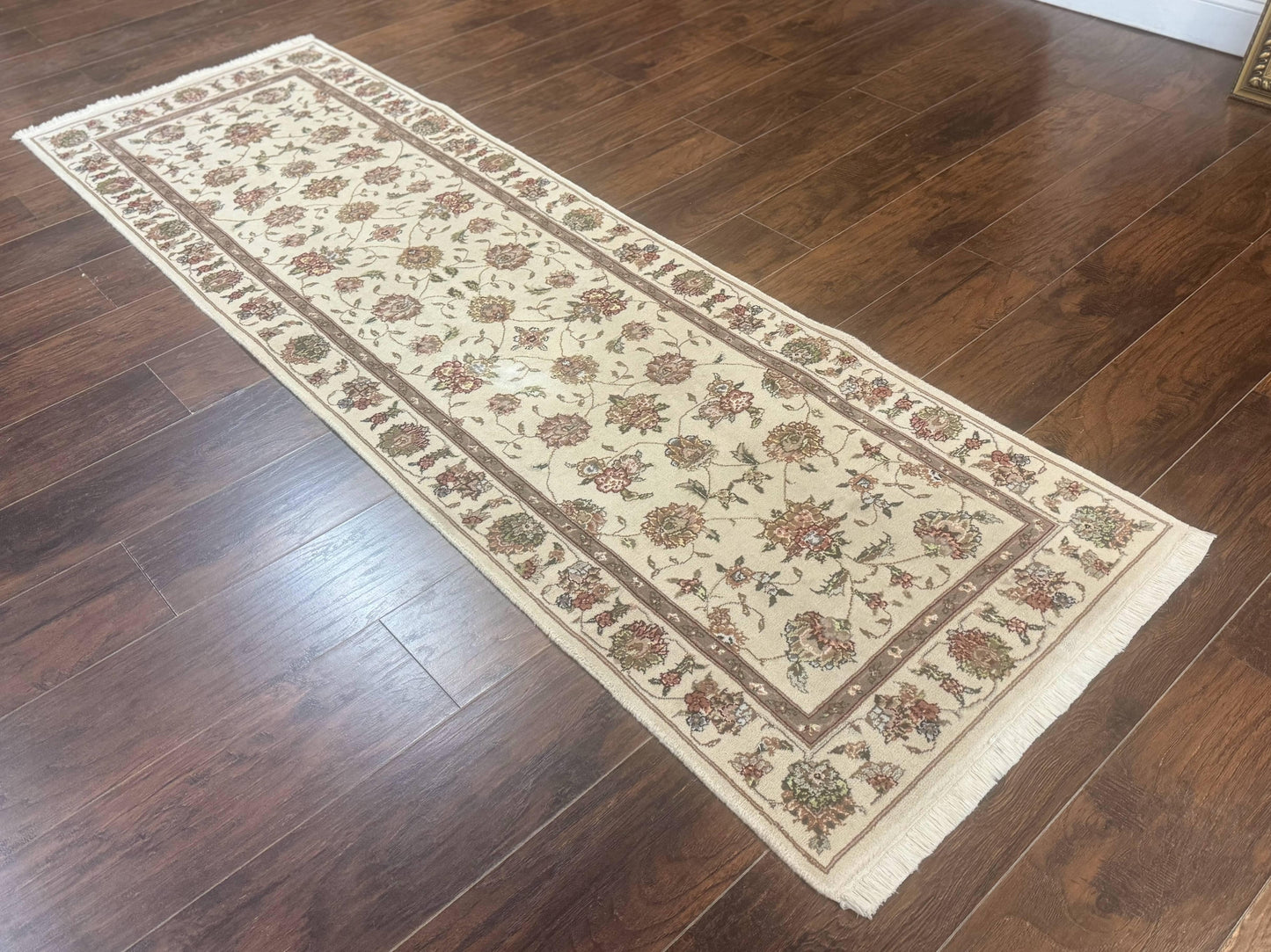 Pak Persian Runner Rug 2.6 X 8ft Handmade Wool and Silk Highlights