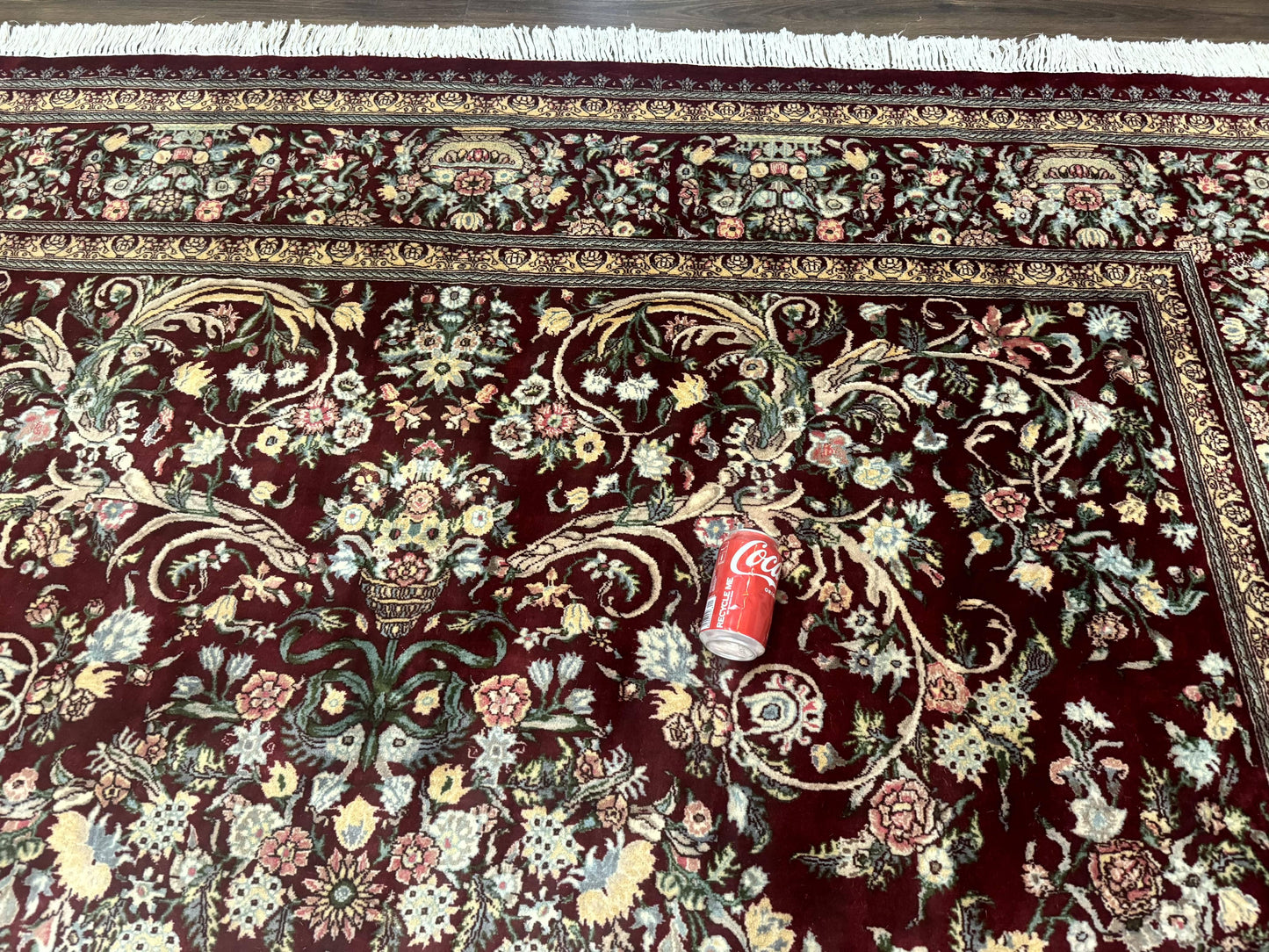 Persian Rug Burgundy 8x10 Hand Knotted Wool Floral Pak Carpet