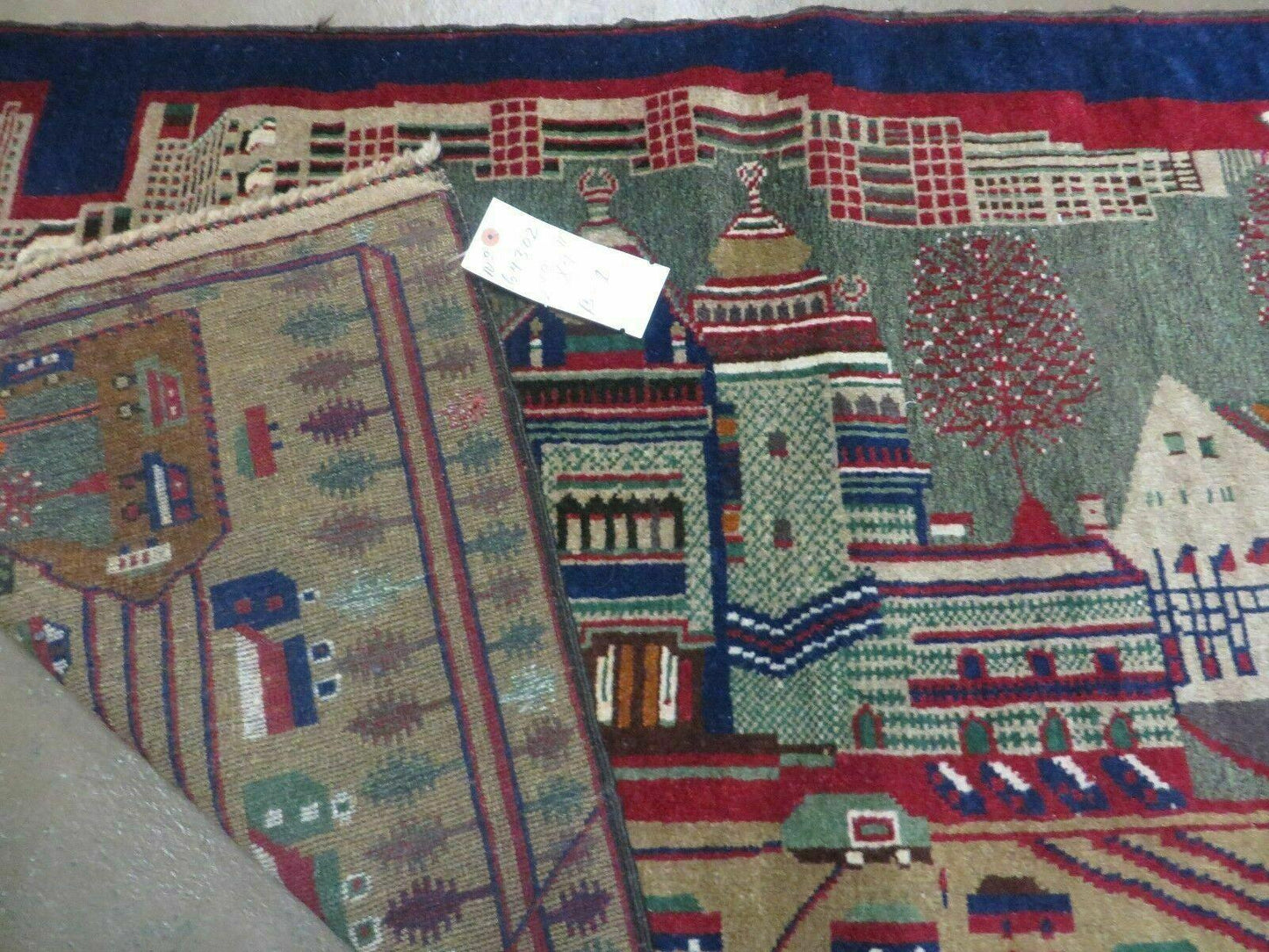 Afghan Balouch Wool Pictorial Rug 3x5 Handmade Vintage Tribal Design