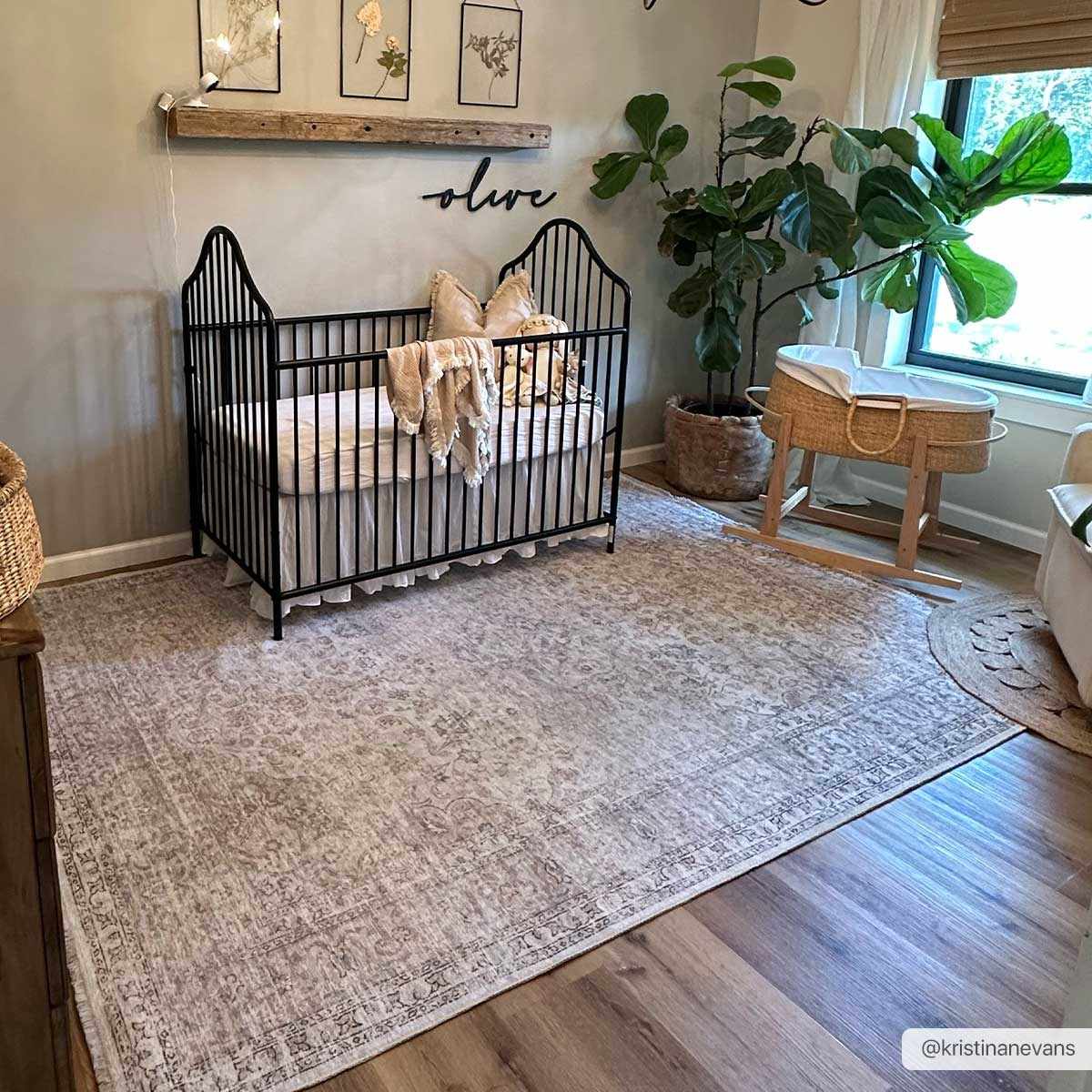 Washable Cream Area Rug - Soft Stylish Home Decor