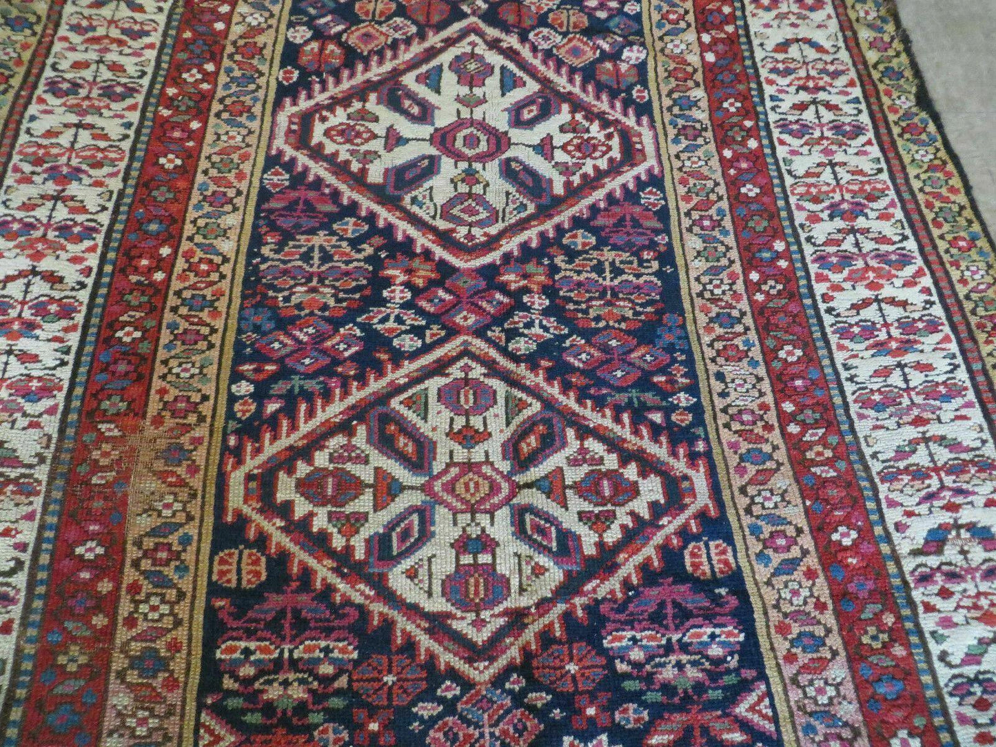 Antique Turkish Anatolian Wool Runner Rug 4x11 Handmade Kalegy