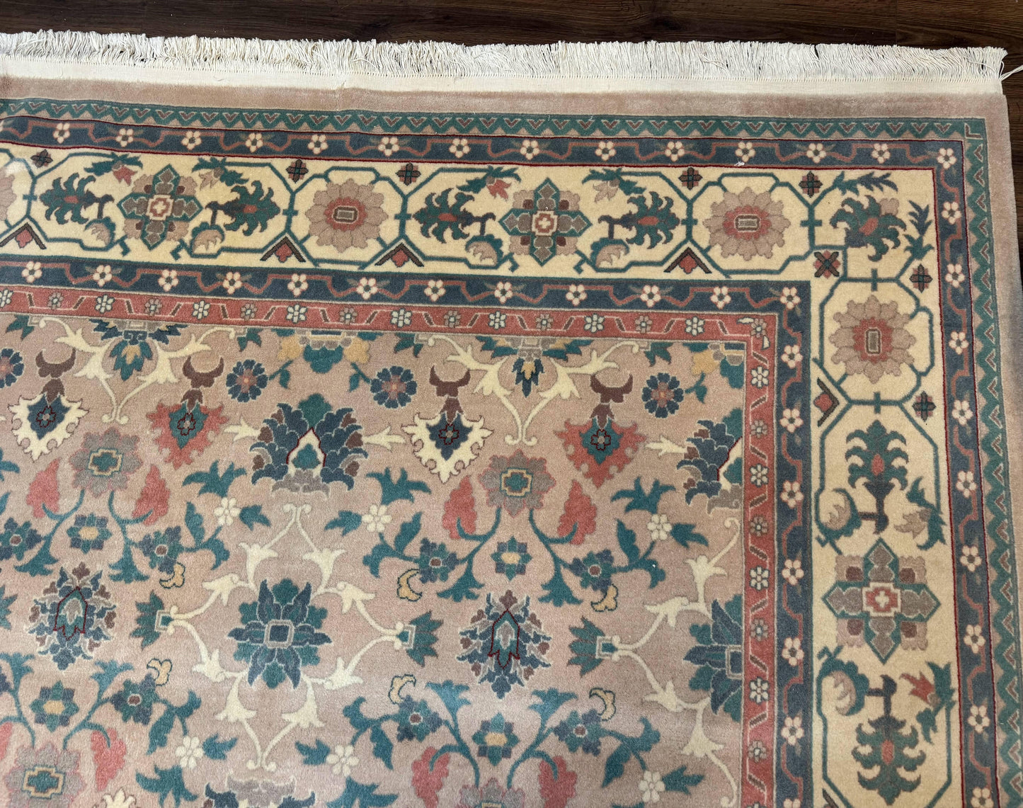 Palace Size Kerman Wool Rug 10x18 Hand Knotted Oversized Taupe Allover Pattern