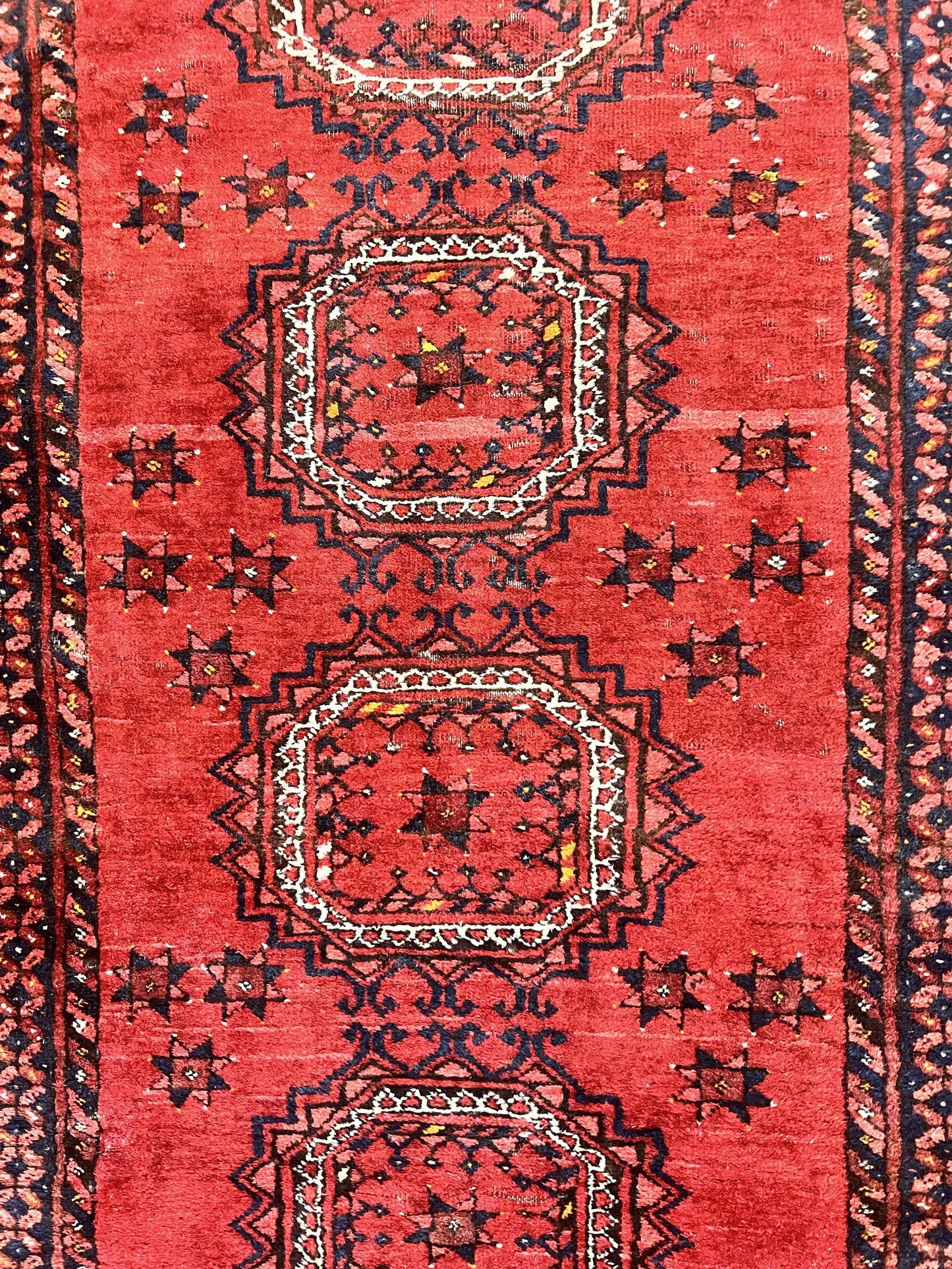 Afghan Rug 3x6 Handmade Wool Semi Antique Tribal Red Beshir Carpet