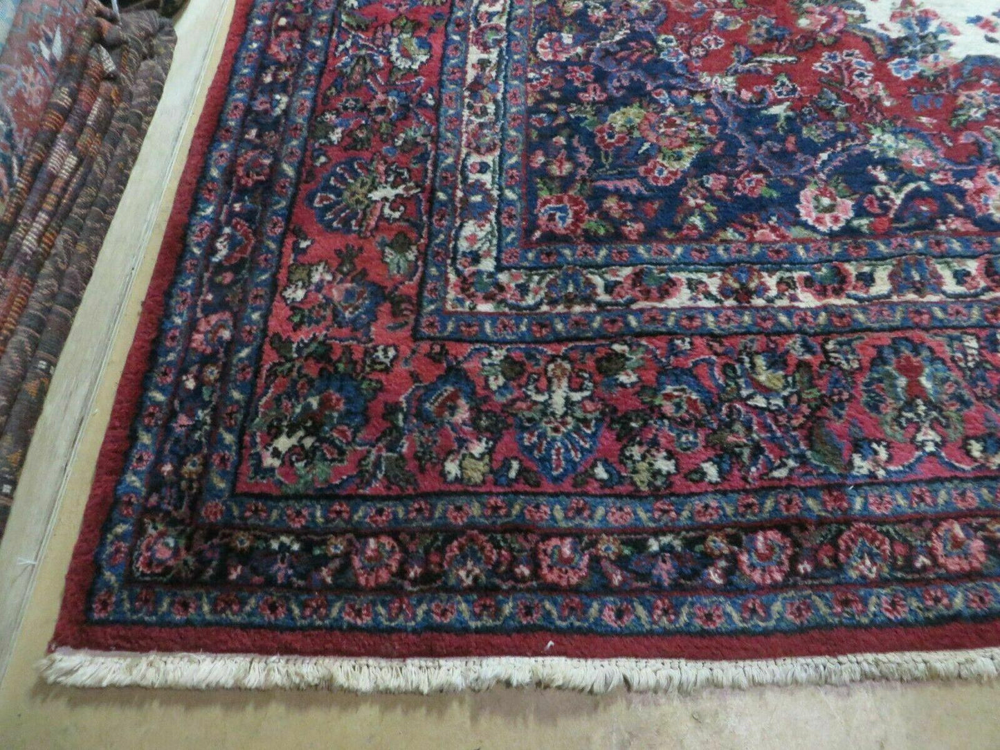 Persian Sarouk Rug 9x12 Hand Knotted Wool Antique Oriental Carpet With Vegetable Dyes