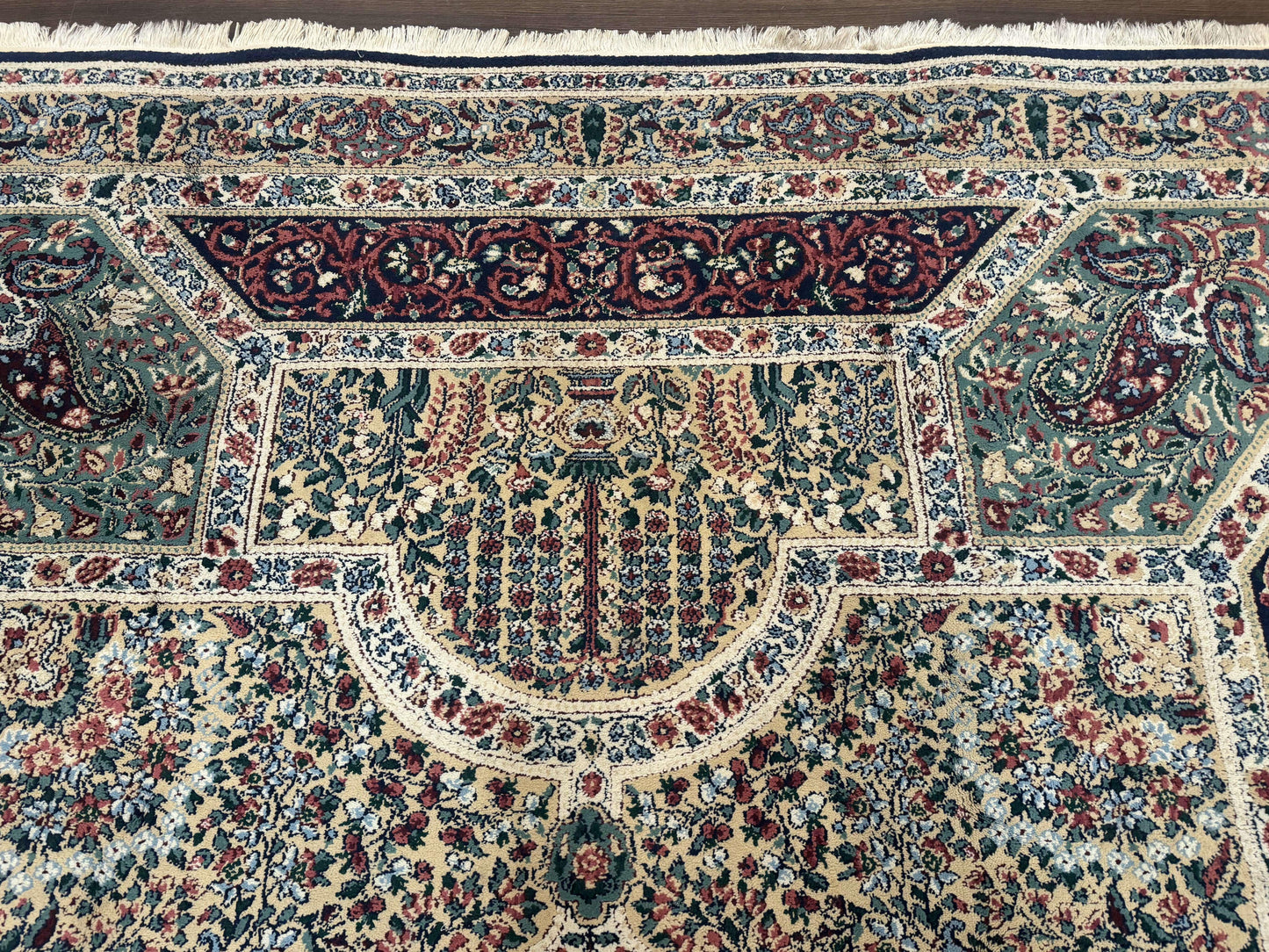 Persian Rug 8x11 Vintage Kirman Lavar Floral Power Loomed Wool