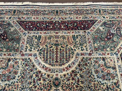 Persian Rug 8x11 Vintage Kirman Lavar Floral Power Loomed Wool
