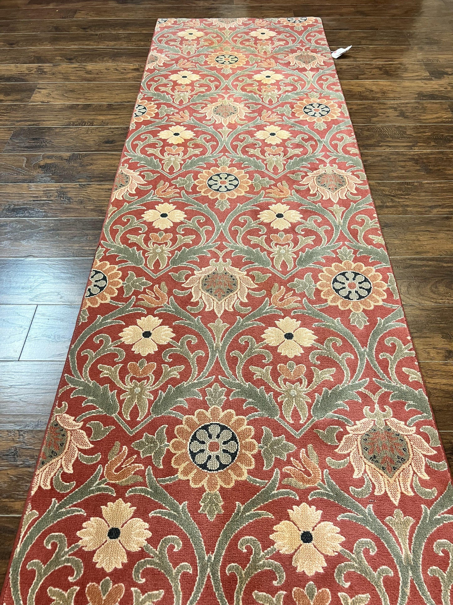 Runner Rug Floral Wool 3 x 14.7 Contemporary Power Loomed Hallway Rug