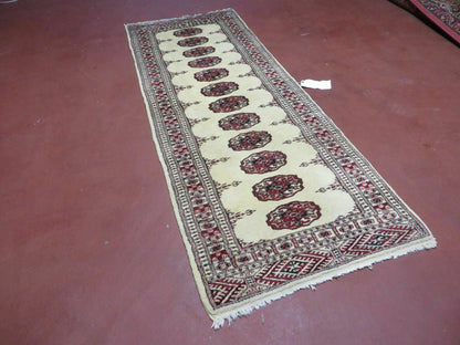 Turkoman Bokhara Rug Handmade Pakistani Wool Runner 2ft 7in By 6ft 9in