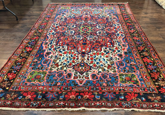 Persian Bakhtiari Rug Hand Knotted Wool Antique