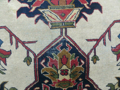 Persian Tabriz Rug Hand Knotted Wool 9 Ft 7 In By 12 Ft 8 In Vintage Geometric Medallion