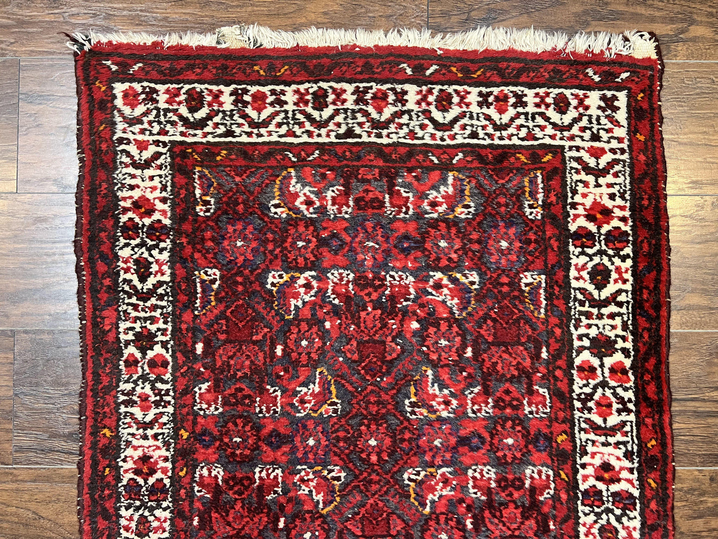 Persian Tribal Runner Hand Knotted Wool Rug 3x9 Hallway Rug Dargazin Herati