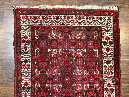 Persian Tribal Runner Hand Knotted Wool Rug 3x9 Hallway Rug Dargazin Herati