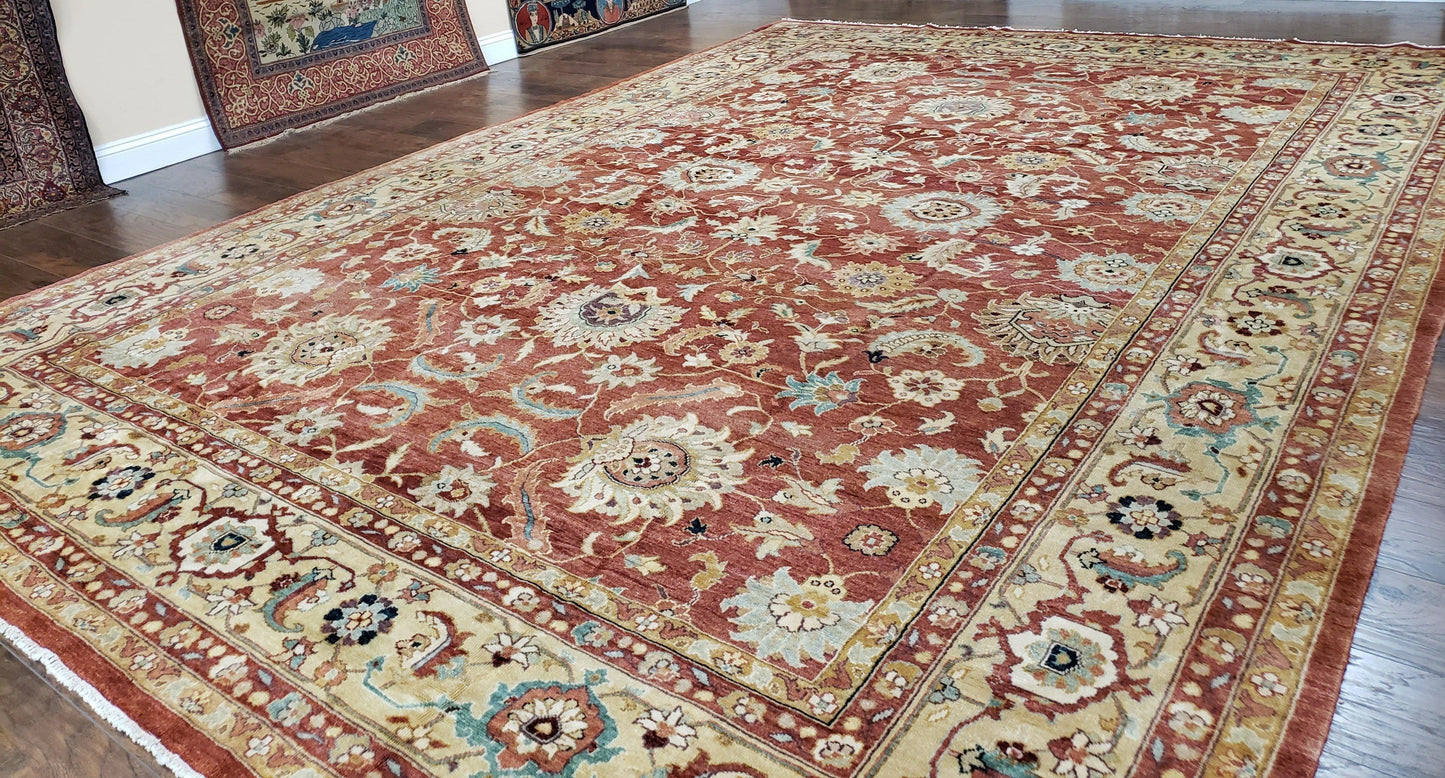 Safavieh Wool Hand Knotted 10x14 Egyptian Mahal Rug Auburn Red Gold