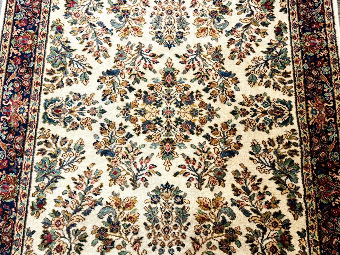 Karastan Ivory Sarouk Wool Rug 4x6 Vintage Original 700 Series