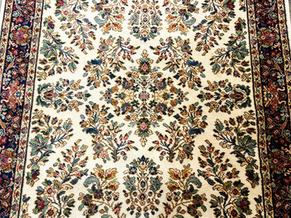 Karastan Ivory Sarouk Wool Rug 4x6 Vintage Original 700 Series
