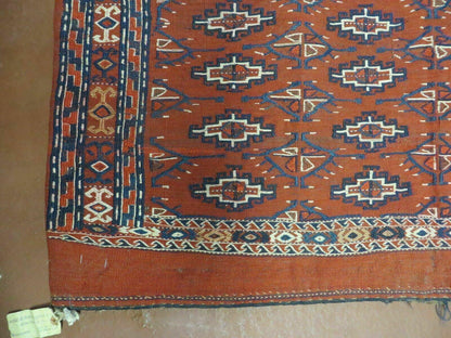 Antique Yamud Turkoman Handmade Rug Pillow Cover Diamond Flat Weave 32x44