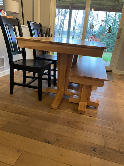 Solid Wood Dining Table Terresa Style Custom Made In Maple Or Oak