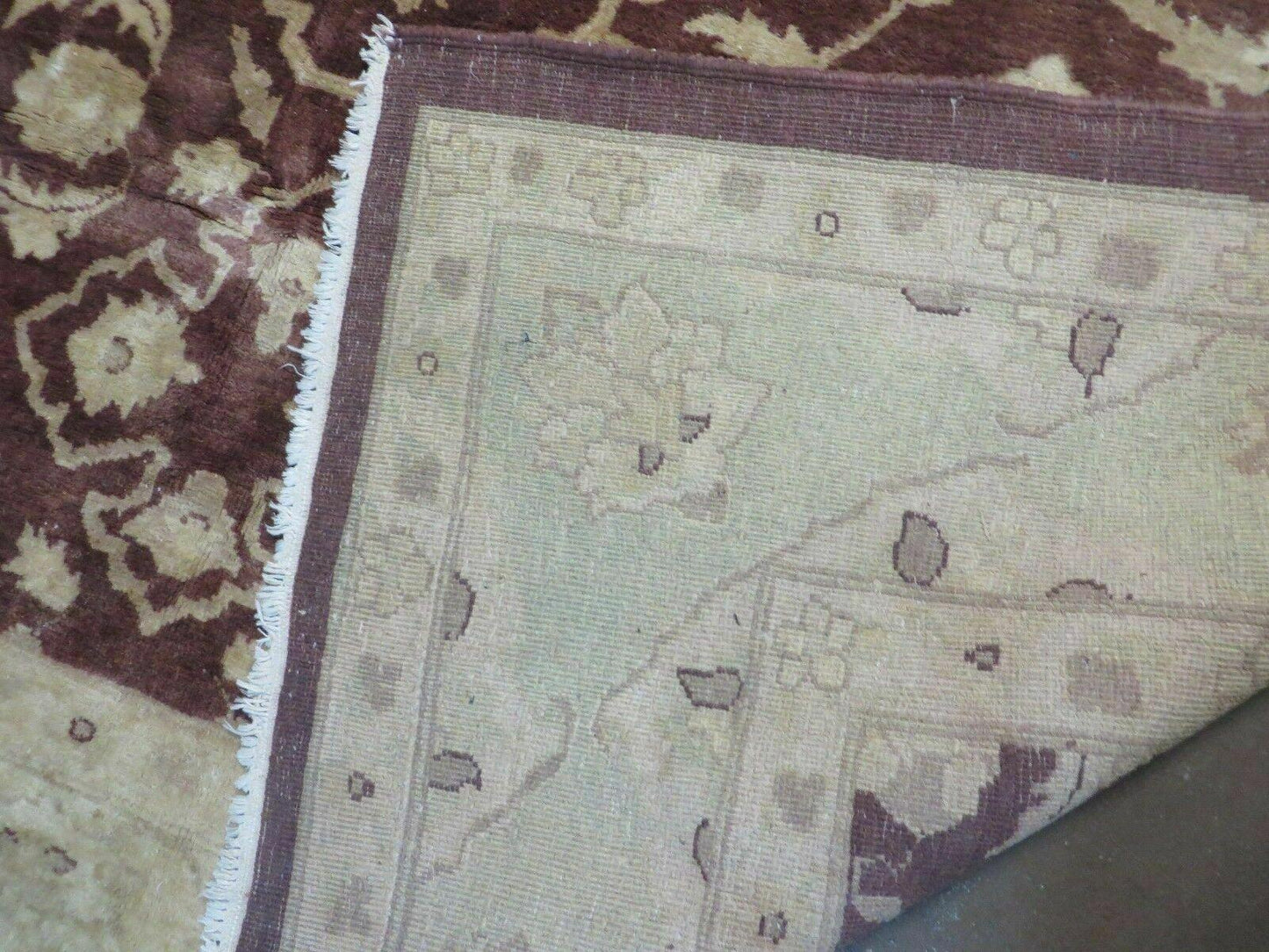 Vintage Peshawar Rug Chobi Floral Wool Hand Knotted Vegetable Dye 7x10 Ft