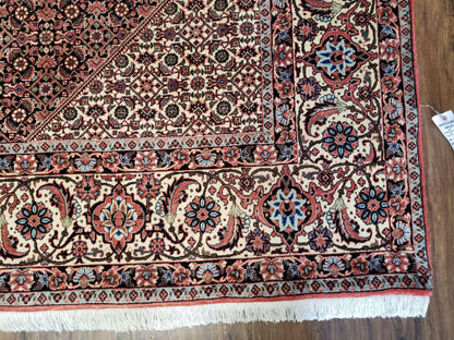 Persian Bijar Rug 8x11 With Herati Mahi Pattern Handwoven Wool