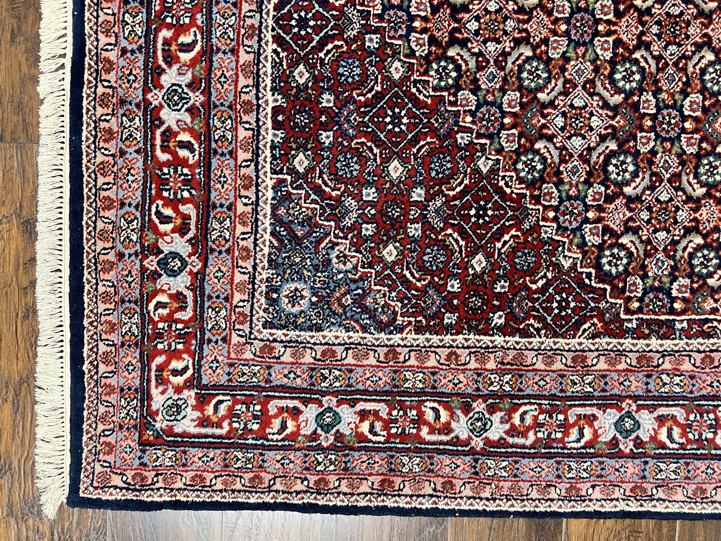 Indo Persian Rug 7x10 Hand Knotted Wool Bidjar Vintage Oriental Carpet Herati Pattern