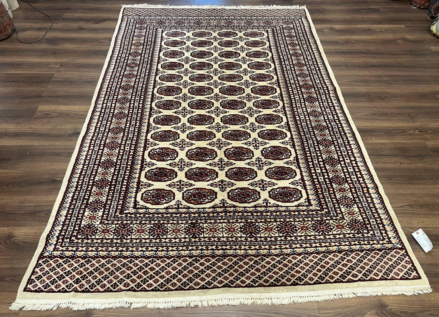 Pakistani Turkoman Rug 6x9 Hand Knotted Wool Oriental Carpet Yamud Bohemian Bokhara Rug