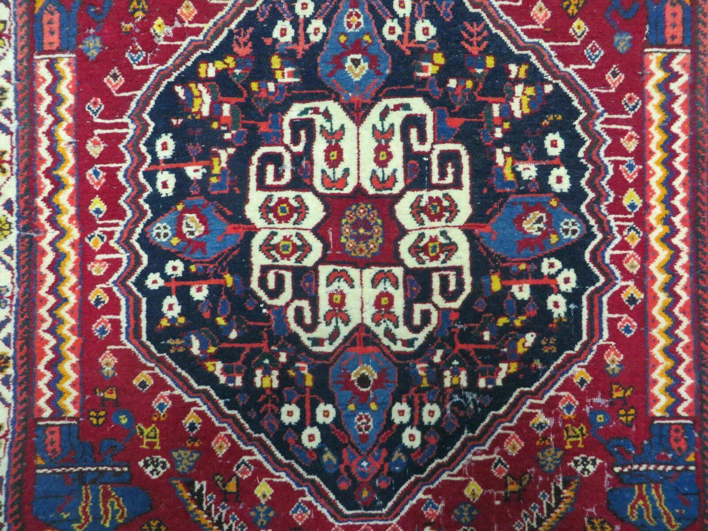 Turkish Floral Wool Rug Pillow Cover Antique Handmade Two Piece Cushion