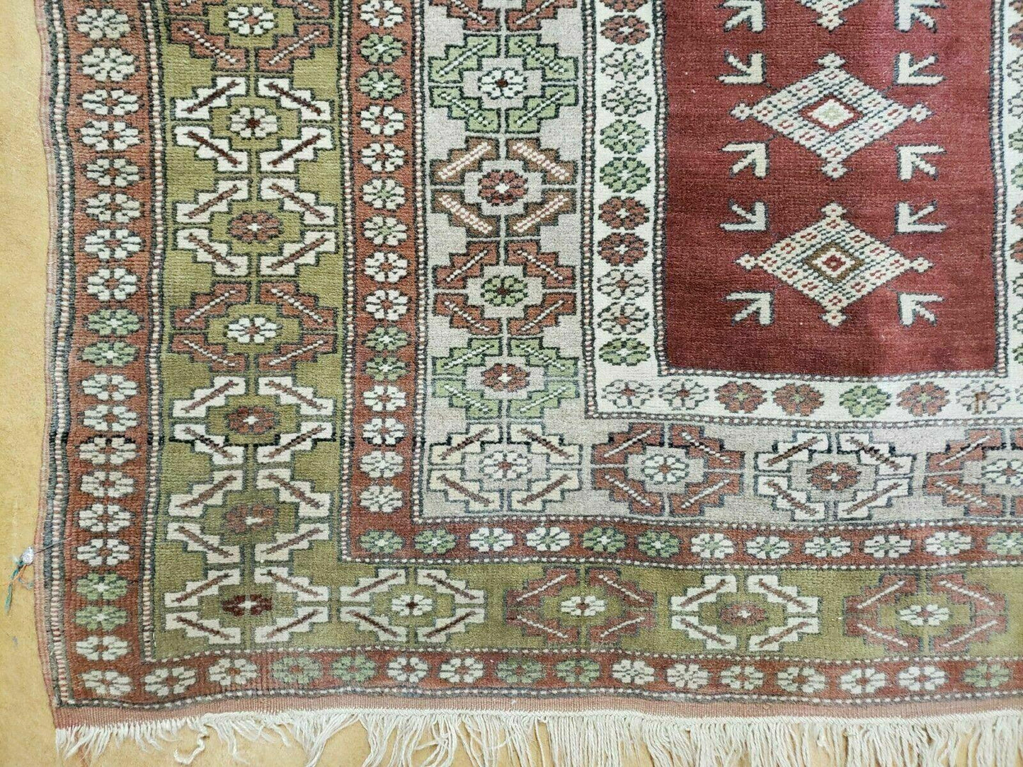 Antique Turkish Oushak Wool Rug Handmade 4 By 8 Feet 49 By 91 Inches