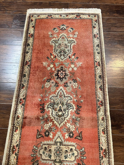 Persian Tabriz Runner Rug 3x12 Hand Knotted Wool Oriental Hallway Carpet