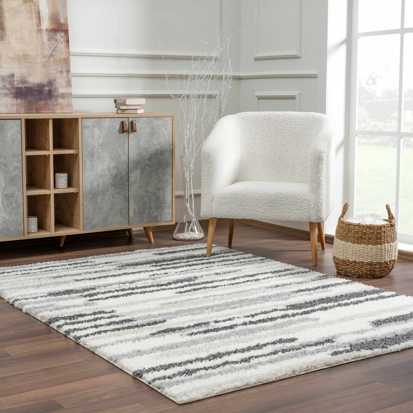 Zoya Striped Area Rug - Modern Home Décor Rug