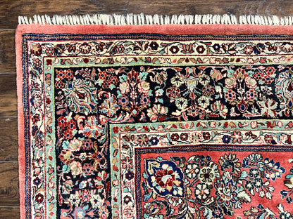 Persian Sarouk Rug Square 11x11 ft Hand Knotted Wool Floral Red Carpet Handmade Antique Rug