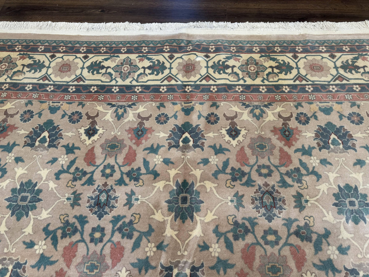 Palace Size Kerman Wool Rug 10x18 Hand Knotted Oversized Taupe Allover Pattern