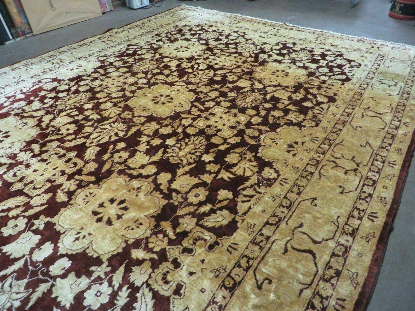 Hand Made Pakistan Wool Rug Peshawar Floral Design 9 Ft 9 In X 15 Ft 5 In