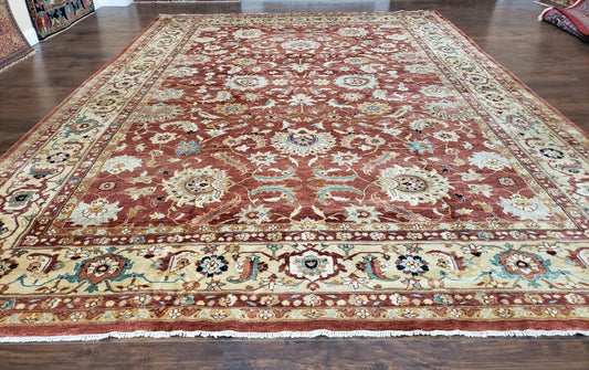 Safavieh Wool Hand Knotted 10x14 Egyptian Mahal Rug Auburn Red Gold