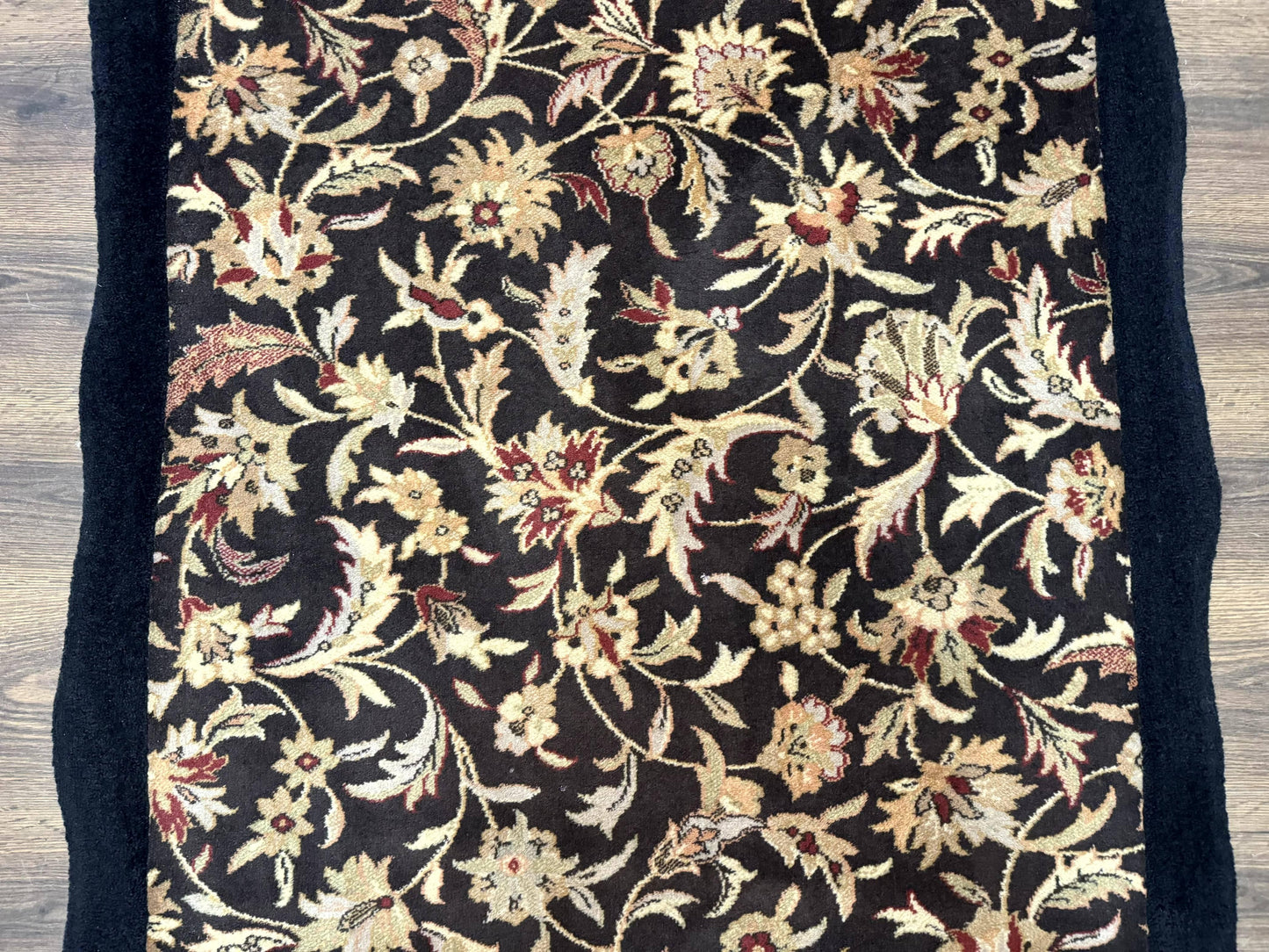 Floral Runner Rug Vintage Wool Hallway Decor 3 x 17 Feet Long