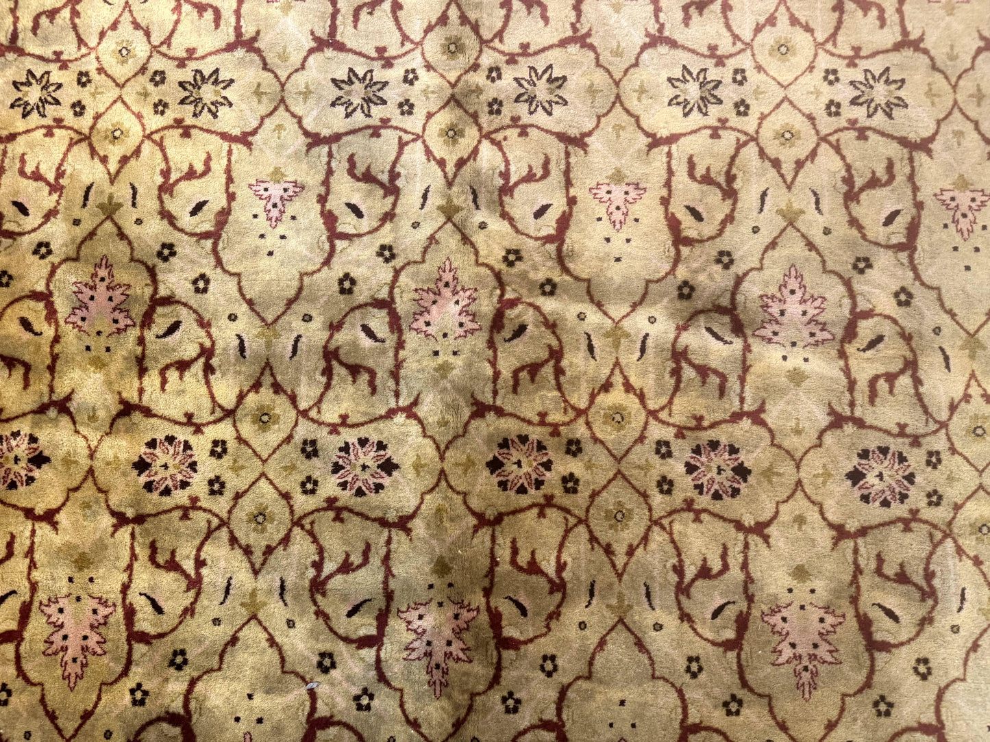 Pak Persian Rug 8x10 Allover Pattern Gold Tan Handmade Wool 200 KPSI