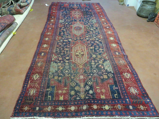 Antique Handmade Floral Tribal Oriental Turkish Wool Rug 4 Ft By 10 Ft