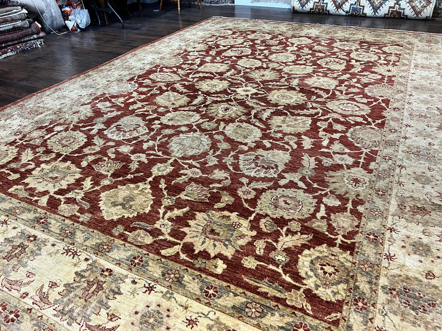 Handmade Persian Rug 10x14 Pak Sultanabad Mahal Chobi Floral Wool Oriental Vintage Carpet