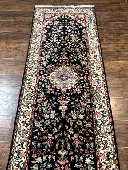 Long Pak Persian Runner Rug 2.6x16 Hand Knotted Wool Floral Vintage