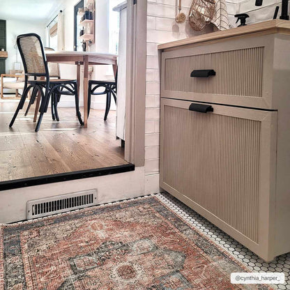 Distressed Washable Area Rug - Stylish Durable Easy to Clean