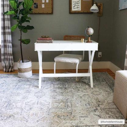 Hera Olive Washable Flat Pile Rug - Stylish  Easy to Clean