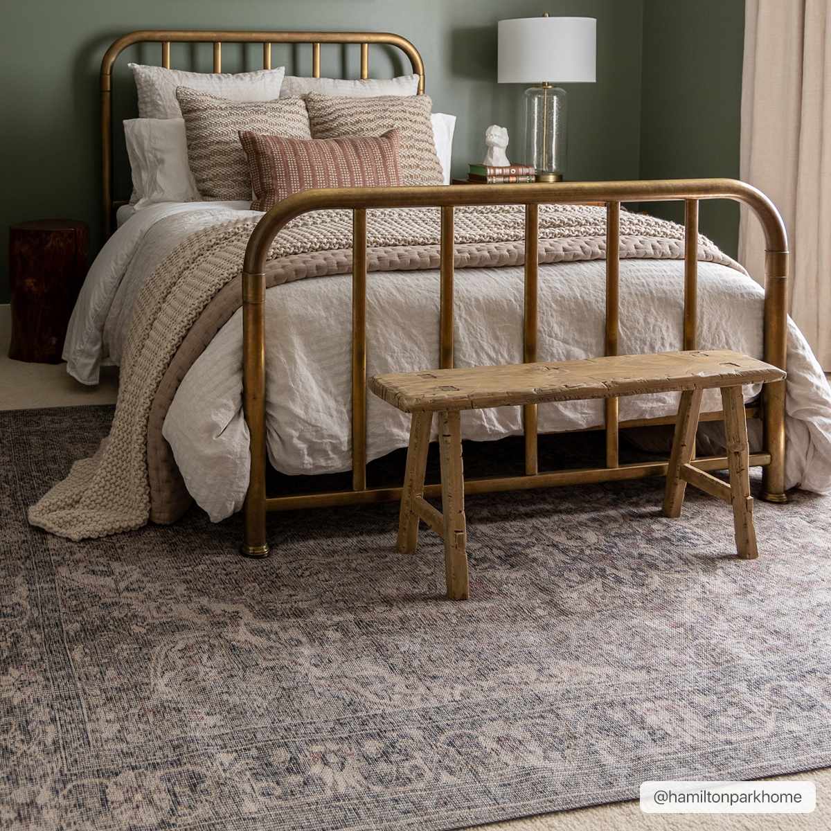 Dusty Blue Washable Rug - Soft Durable Greenpoint Collection